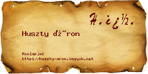 Huszty Áron névjegykártya