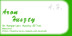 aron huszty business card